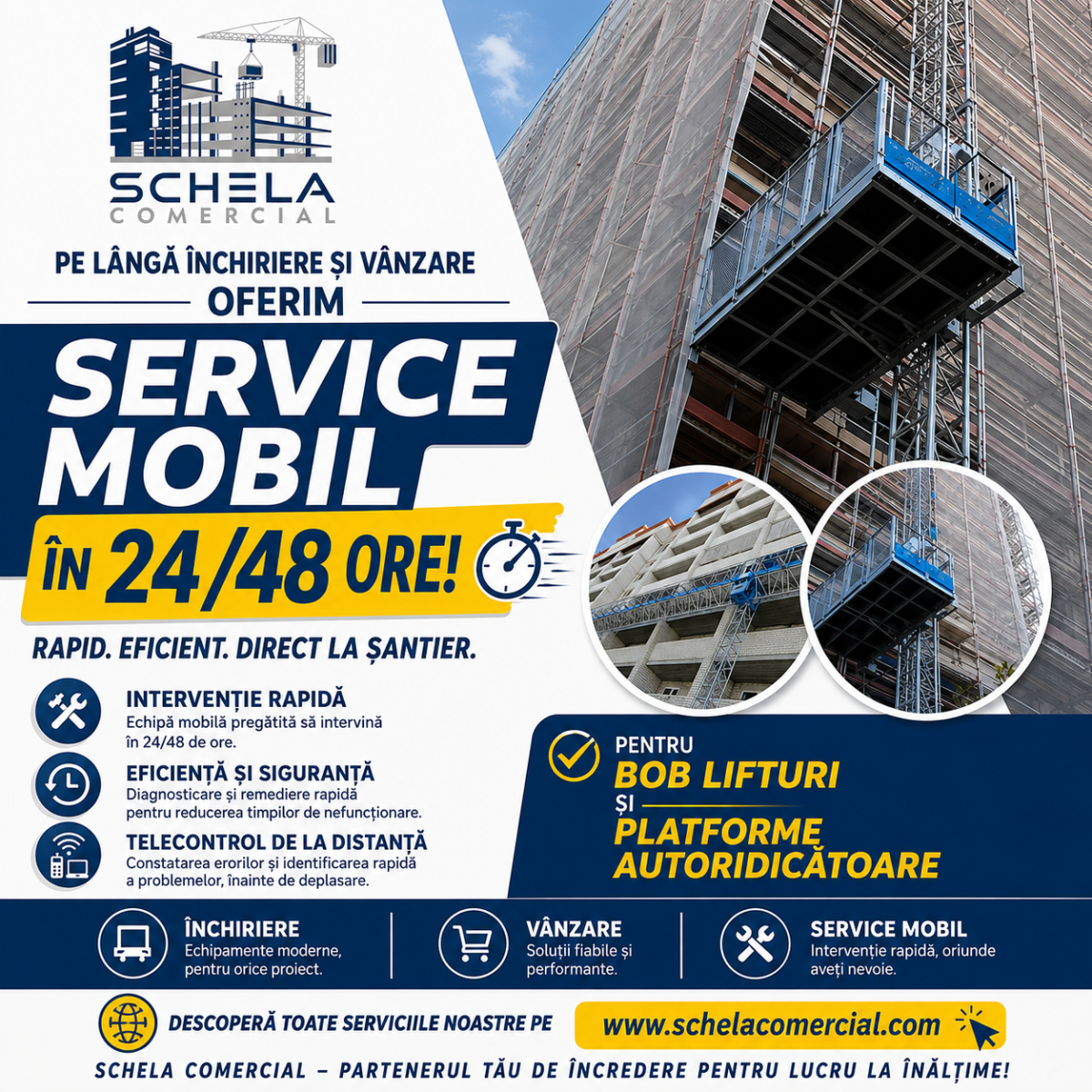 PLATFORMĂ AUTORIDICĂTOARE T30 BICOLOANĂ - imagine 2