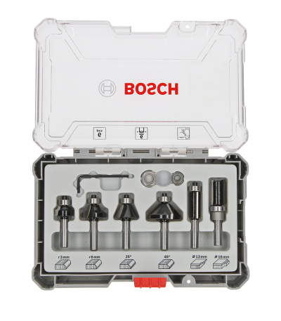 SET DE FREZE BOSCH 6mm shank of 6 PCS